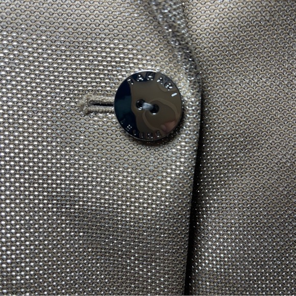Tahari ASL Women’s Gold Blazer Size 14 Shiny Metallic Textured office blazer - Picture 5 of 15